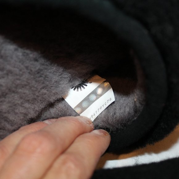 NEW UGG WOOL SCUFF WOMEN'S SIZE 12 BLACK GRAY - Picture 6 of 6